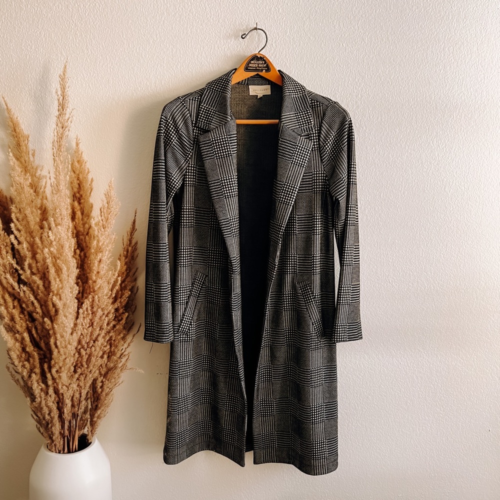 Nordstrom Open Front Knit Plaid Cardigan